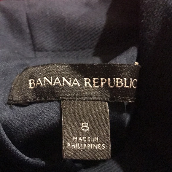 Banana Republic Blue Fit & Flare Midi 3 Black Buttons in Back Short Slee… - Picture 13 of 13